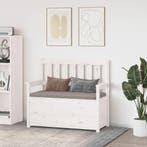 vidaXL Bankje 112,5x51,5x96,5 cm massief grenenhout wit, Huis en Inrichting, Verzenden, Nieuw