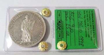 San Marino. 5 Lire 1898 Prima Monetazione - Rara (Zonder
