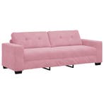 vidaXL | 3-Zits Sofa | met kussen Roze Fluweel, Verzenden