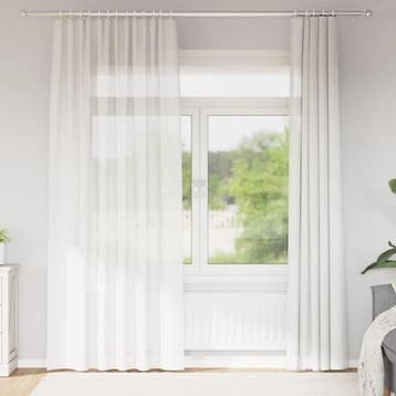 vidaXL Gordijnen voile met roedezakken 2 st wit, Verzenden, Nieuw