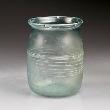 Oud-Romeins, Keizerrijk Glas Beker met decor van