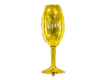 Helium Ballon Champagne Glas Leeg 80cm, Verzenden, Nieuw