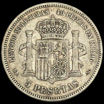 Espagne. Amédée Ier. 5 Pesetas 1871. *18-71* SDM (Sans prix