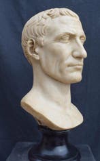 sculptuur, Giulio Cesare - 48 cm - Carrara-marmer hersteld