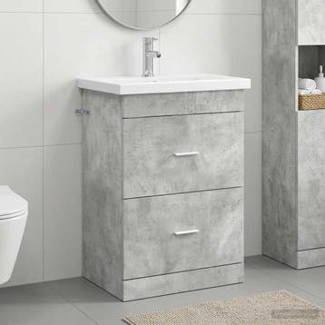vidaXL Badkamermeubel Set Betongrijs 61 x 40 x 84,5 cm, Verzenden, Nieuw