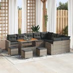 vidaXL Tuinbank Set 13 pcs Grijs poly rattan, Tuin en Terras, Tuinsets en Loungesets, Verzenden, Nieuw
