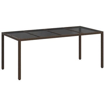Tuinstafel Bruin poly rattan - Robuust, weerbestendig en..., Verzenden, Gebruikt, Wicker