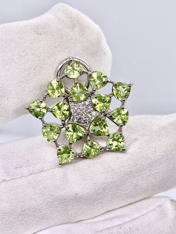 Statement oorbellen - 18 karaat Witgoud - 8.00ct. tw.
