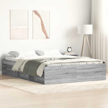 vidaXL Bedframe grijs sonoma eikenkleurig 160x200 cm, Verzenden