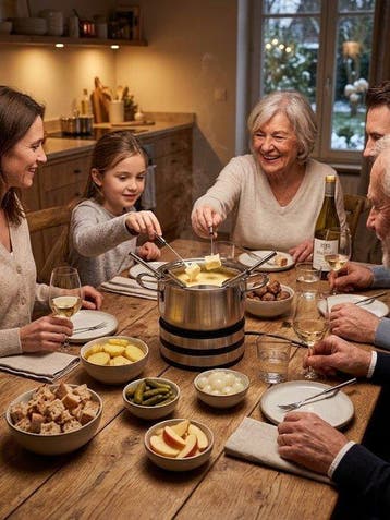 Mauviel - Braadpan - Mauviel 1830 Fondue set 8 personen