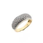 Gouden pavéring met zirconia, Handtassen en Accessoires, Ringen, Gebruikt, Overige kleuren, Ophalen of Verzenden, Kleiner dan 17