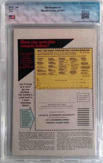 The Invaders #1 - EGC 8.8 - 1 Graded comic - EO - 1975