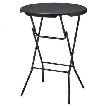 Alora Statafel Zwart - Kunststof - Metaal - Diameter 80 CM, Jardin & Terrasse