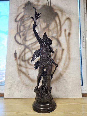 Louis Moreau (1855-1919) - sculptuur, Chasseur dAigles -, Antiek en Kunst