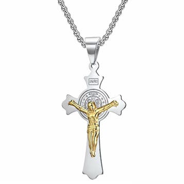 Fako Bijoux - Cubaans Kruis Jesus Voor Mannen - HD Ketting, Verzenden, Nieuw
