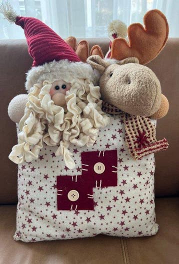 Kerstdecoratie (3) - Textiel - Sierkussen Fiat 500, Nieuw
