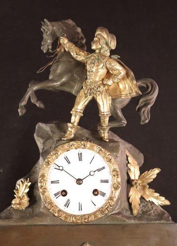 Figurale pendule - Brons - 1800-1850, Antiek en Kunst, Antiek | Klokken