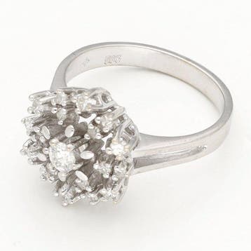 Bague - 14 carats Or blanc Diamant (Naturelle)