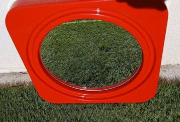 Miroir mural - Plastique - Miroir vintage rouge