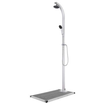 vidaXL Buitendouche met grijze basis 220 cm aluminium, Tuin en Terras, Verzenden, Nieuw