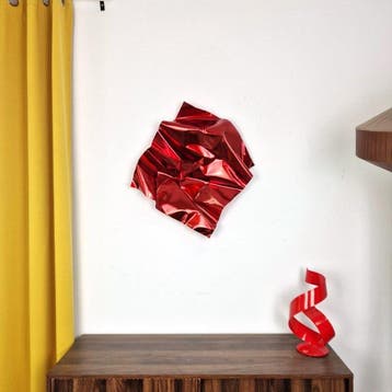 José Soler Art - Steel Silk. Red (Wall Sculpture), Antiek en Kunst