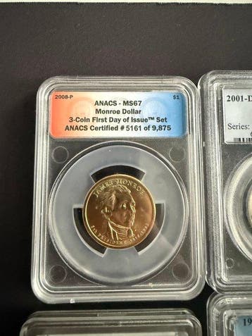 Verenigde Staten. 1987/2008, Lot of 4 Coins, Incl. PCGS