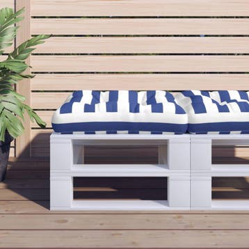 vidaXL Palletkussen gestreept 58x58x10 cm oxford stof blauw, Verzenden, Nieuw