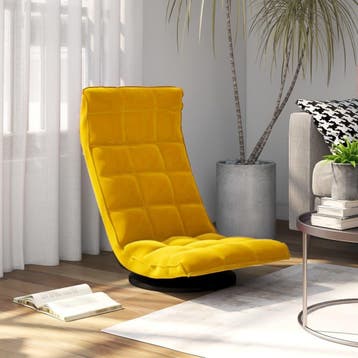 vidaXL Vloerstoel draaibaar fluweel geel, Maison & Meubles, Chaises, Verzenden