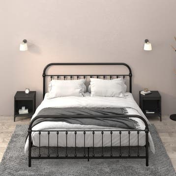 vidaXL Nachtkastjes 2 st 40x35x50 cm zwart, Huis en Inrichting, Slaapkamer | Nachtkastjes, Verzenden, Nieuw