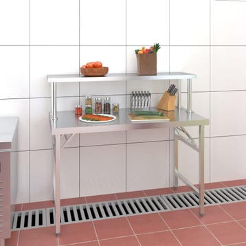 vidaXL Keukenwerktafel met bovenschap 120x60x115 cm, Verzenden