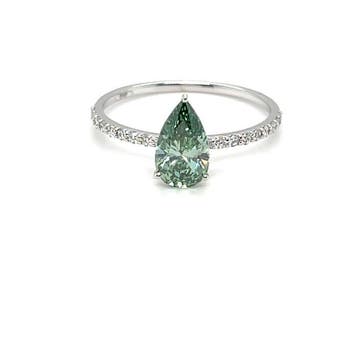 Zonder minimumprijs - Ring - 14 karaat Witgoud - 1.11ct. tw.