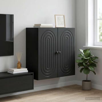 vidaXL Wandkast Zwart 59 x 31 x 60 cm Bewerkt hout, Huis en Inrichting, Verzenden, Nieuw