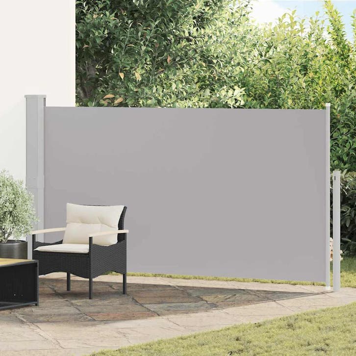vidaXL Tuinscherm uittrekbaar 160x300 cm grijs, Jardin & Terrasse, Parasols, Envoi