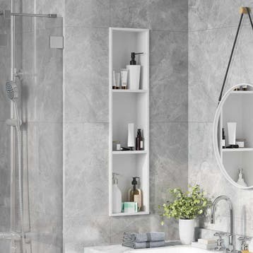 vidaXL Douche Niche Wit 90 x 20 x 9,5 cm Roestvrij staal, Bricolage & Construction, Verzenden