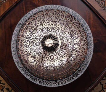Importante Centro Tavola con Coperchio in Vetro di Murano