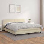 vidaXL Boxspring met matras kunstleer crèmekleurig 180x200, Huis en Inrichting, Verzenden, Nieuw