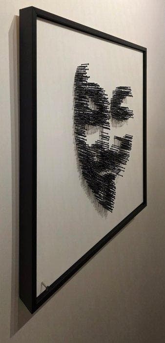 Tijs Dragtsma (1992) - Guy Fawkes in Black Steel, Antiquités & Art, Art | Peinture | Moderne