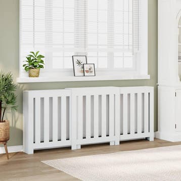 vidaXL Radiatorombouw 205x21,5x83,5 cm bewerkt hout wit, Verzenden, Nieuw