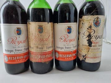 Royal (1961, 1964, 1966, 1973) - Rioja - 4 Flessen (0.75, Verzamelen, Nieuw