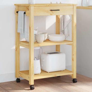 vidaXL Keukentrolley MONZA 60x40x88,5 cm massief grenenhout, Verzenden, Nieuw