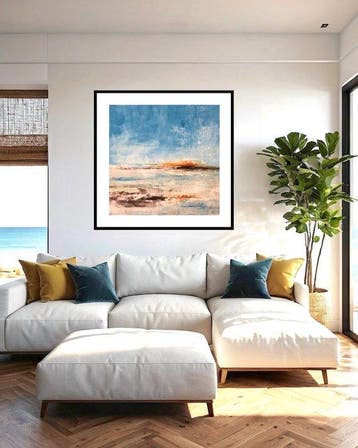 Dam Domido - Aurore de feu - 80 x 80 cm, Antiek en Kunst, Kunst | Schilderijen | Modern