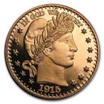 États-Unis. 5 x 1 oz Barber Half Dollar 999 Fine Copper