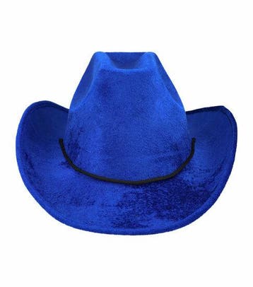 Cowboyhoed - Western Hoed - Velvet - One Size - Blauw, Kleding | Dames, Nieuw