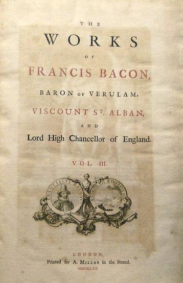Bacon Francis. - The Works of Francis Bacon. Folio. - 1753