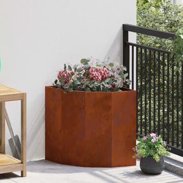 vidaXL Hoek Plantenbak Roestkleurig 45 x 45 x 50 cm weervast, Tuin en Terras, Verzenden, Nieuw