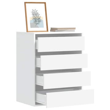 vidaXL Ladekast 60x41x76 cm bewerkt hout wit, Verzenden, Nieuw