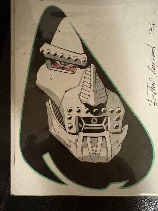 Fantastic Four 1 - Fantastic Four head sketch e signed Elena, Boeken, Strips | Comics