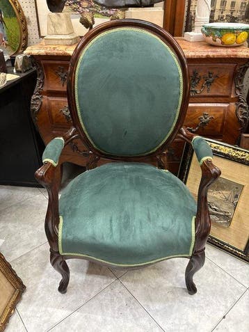 Fauteuil - Walnoot, Alcantara