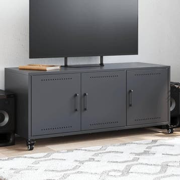 vidaXL Tv-meubel 100,5x39x43,5 cm staal antracietkleurig, Verzenden, Nieuw