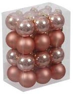 Kerstballen Glas Terra Sand Combi 25 mm doos 24 stuks, Nieuw